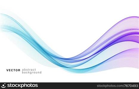 Vector blue and purple color abstract wave design element. Abstract background, blue color flow waved lines for brochure, website, flyer design. Transparent smooth wave.. Vector blue color abstract wave design element