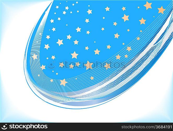 ""Vector blue background with star; clip-art""