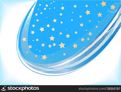 ""Vector blue background with star; clip-art""