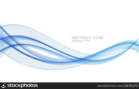 Vector blue color abstract wave design element. Abstract background, blue color flow waved lines for brochure, website, flyer design. Transparent smooth wave.. Vector blue color abstract wave design element
