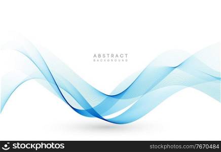 Vector blue color abstract wave design element. Abstract background, blue color flow waved lines for brochure, website, flyer design. Transparent smooth wave.. Vector blue color abstract wave design element