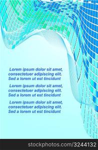 Vector blue curved Tiles With Copyspace