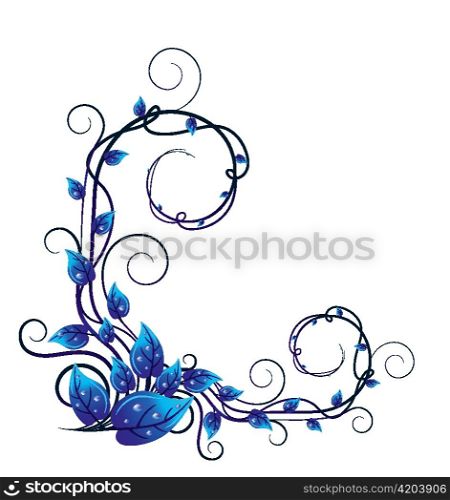 vector blue floral illustration