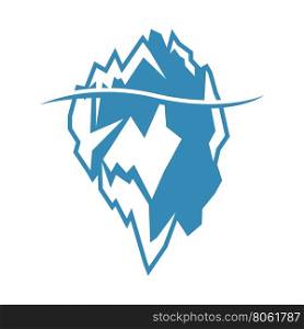 Vector blue iceberg icon on white background. Vector blue iceberg icon on white background. Iceberg mountain shape