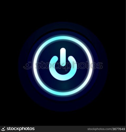 Vector blue LED power button design