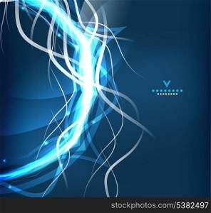 Vector blue lightning energy abstract background