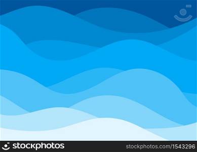 Vector blue lines wave layer shape zigzag concept abstract background flat design style illustration.