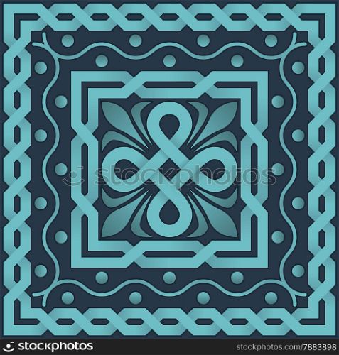vector blue pattern of interlacing lines on a black background