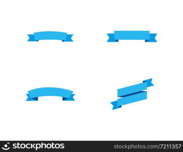 vector blue ribbons banners. blue ribbons banners isolated on white background. collection of four blue ribbons in trendy flat design. empty banners for your design. eps10