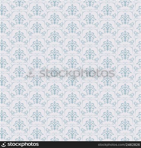 Vector Blue Seamless wallpaper pattern on light background. EPS10 opacity