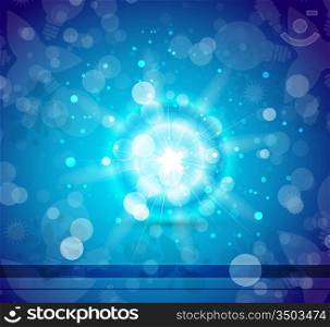 Vector blue shiny abstract background