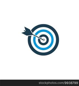 vector blue target icon with dark arrow