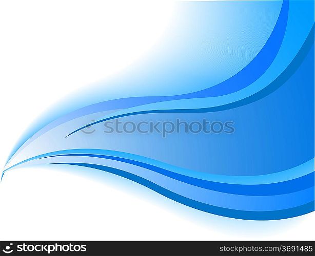""Vector blue wave background; clip-art""