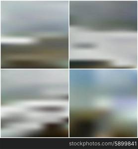 Vector blurred backgrounds set with sea landscape.. Vector blurred backgrounds set with sea landscape