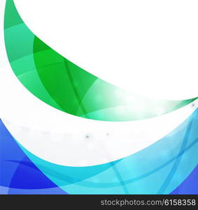 Vector blurred wave abstract template. Vector clean blurred wave abstract template