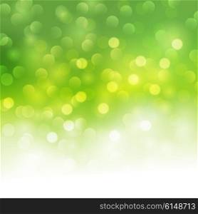 Vector bokeh light background. Vector green bokeh light background. Summer green light banner