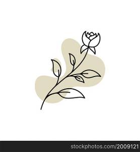 Vector botanical logo template in elegant hand draw and minimal style. Isolated object flower.For badges logotypes and branding