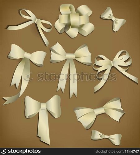 Vector bow collection. can be used banners, invitation, congratulation or website layout vector