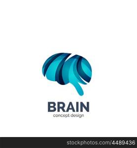 Vector brain logo template, elegant geometric design