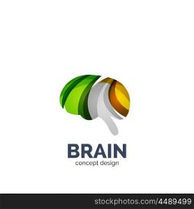 Vector brain logo template, elegant geometric design