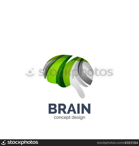 Vector brain logo template, elegant geometric design