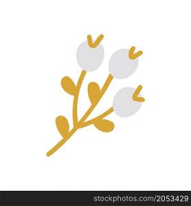 Vector branch with berries on white background. Floral element botanical winter illustration. Pastel twigs with Scandinavian berries. Twigs for design.. Vector branch with berries on white background. Floral element botanical winter illustration. Pastel twigs with Scandinavian berries. Twigs for design