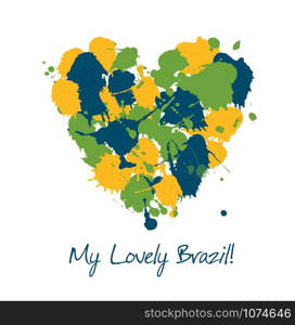 Vector Brazil background.. Vector Brazil background. Heart illustration by blots.