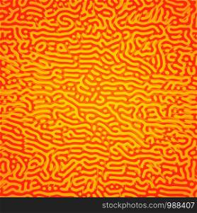 vector bright orange fire design Turing morphogenesis reaction diffusion pattern organic ornament yellow background. turing morphogenesis reaction diffusion pattern