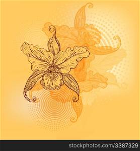 vector bright spring background with several lilies, eps 10, gradient mesh