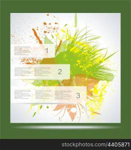 Vector Brochure Layout Design Template. Green abstract background