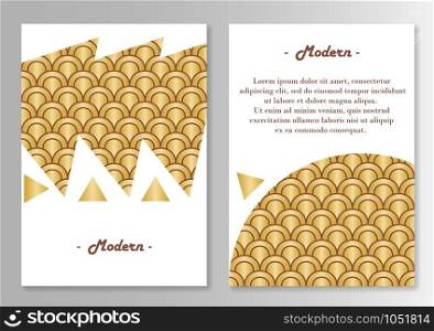 Vector brochure pages template. Pattern With traditional japanese motive. Vector illustration. Vector brochure pages template.
