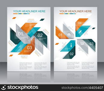 Vector brochure template design with abstract elements.