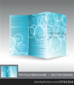 Vector brochure template design with blue awesome background