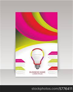 Vector brochure template design with creative light bulb