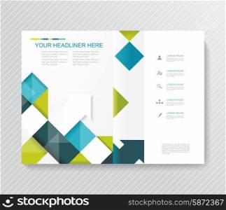 Vector brochure template design with cubes and arrows elements