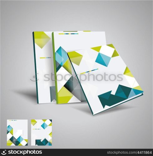 Vector brochure template design with cubes and arrows elements. EPS 10