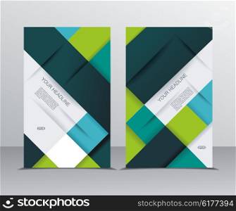 Vector brochure template design with cubes and translucent folds elements.