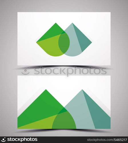 Vector business card design template - colorful geometric shapes. CMYK