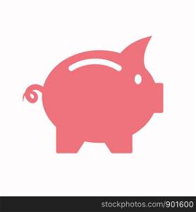 Vector business flat piggy bank icon isolated on a plain background