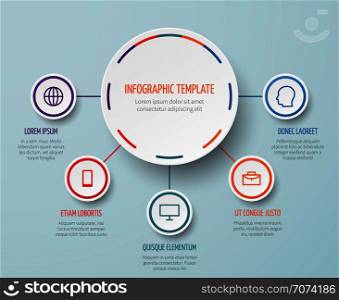 Vector business infographic elements with steps and options. Business schematic chart step and option illustration. Vector business infographic elements with steps and options
