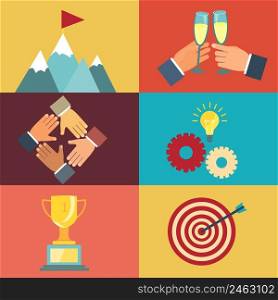 vector business leadership illustrations about striving for success in modern flat style