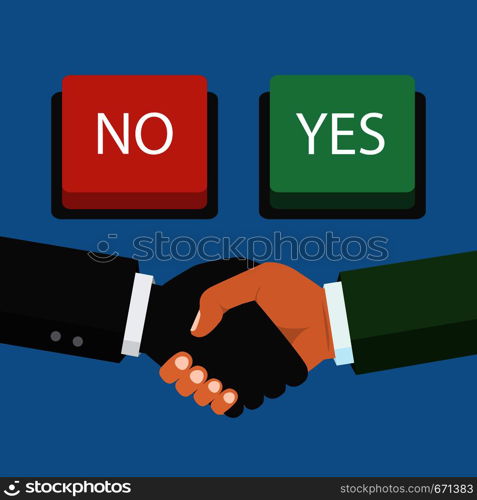 Vector business partnership illustration. Handshake. Symbol of success deal, happy business partnership, agreement. Flat design isolated on background. Handshake, business partnership. Symbol of success deal, happy business partnership, agreement. Flat design isolated on background. Vector illustration.