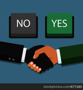 Vector business partnership illustration. Handshake. Symbol of success deal, happy business partnership, agreement. Flat design isolated on background. Handshake, business partnership. Symbol of success deal, happy business partnership, agreement. Flat design isolated on background. Vector illustration.