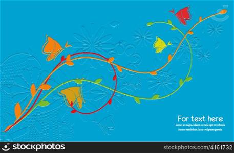 vector butteflies with floral