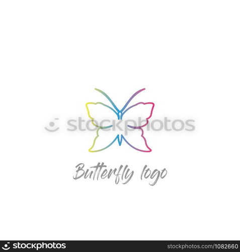 Vector Butterfly conceptual simple colorful icon Logo Vector Animal