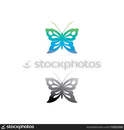 Vector Butterfly conceptual simple colorful icon Logo Vector Animal