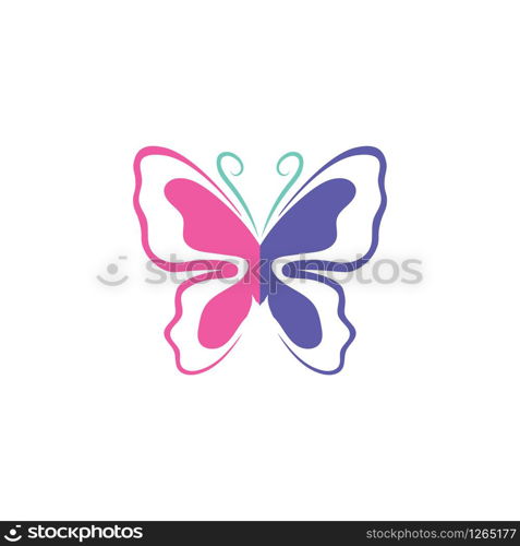 Vector Butterfly conceptual simple colorful icon Logo Vector Animal