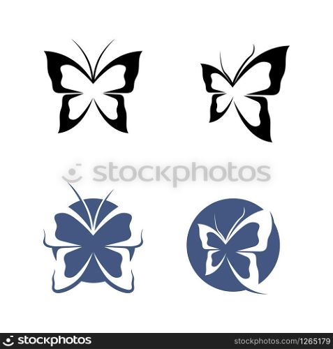 Vector Butterfly conceptual simple colorful icon Logo Vector Animal