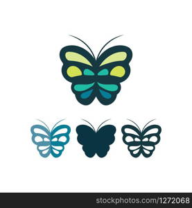 Vector Butterfly conceptual simple colorful icon Logo Vector Animal