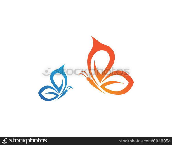 Vector - Butterfly conceptual simple, colorful icon. Logo. Vector illustration